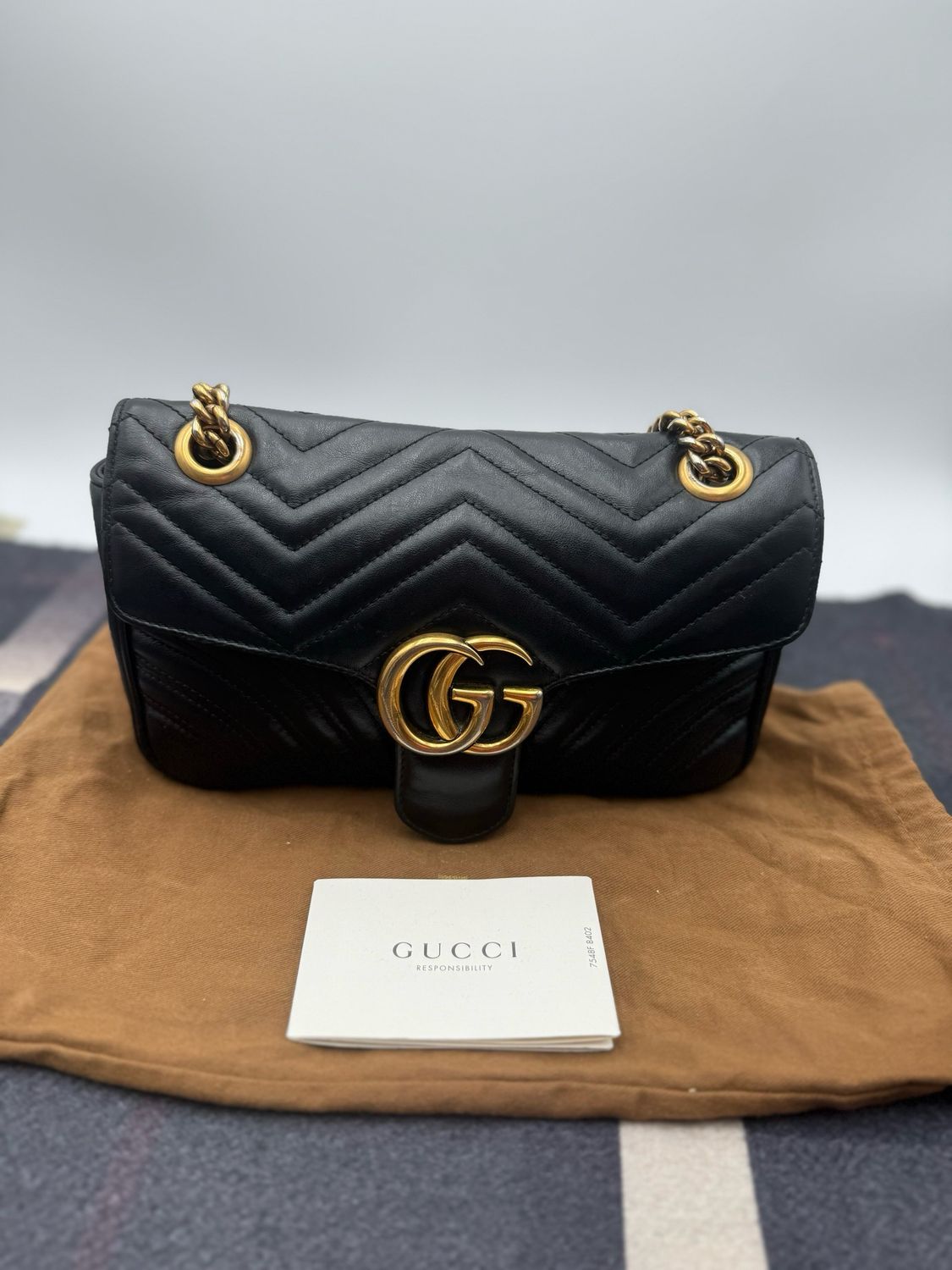 Gucci Marmont Matelasse Flap Small Crossbody Black