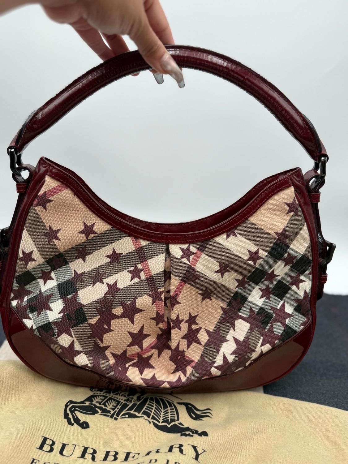 Burberry Supernova Check Hobo Shoulder Bag