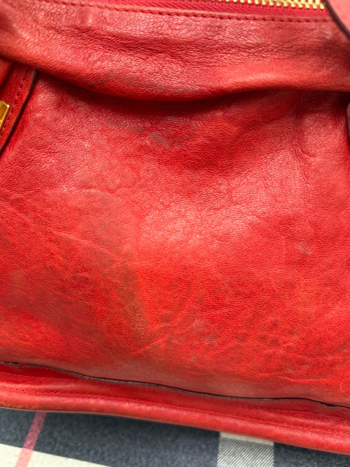 Chloe Pebbled Leather Rouge Large Paraty Shoulder Crossbody