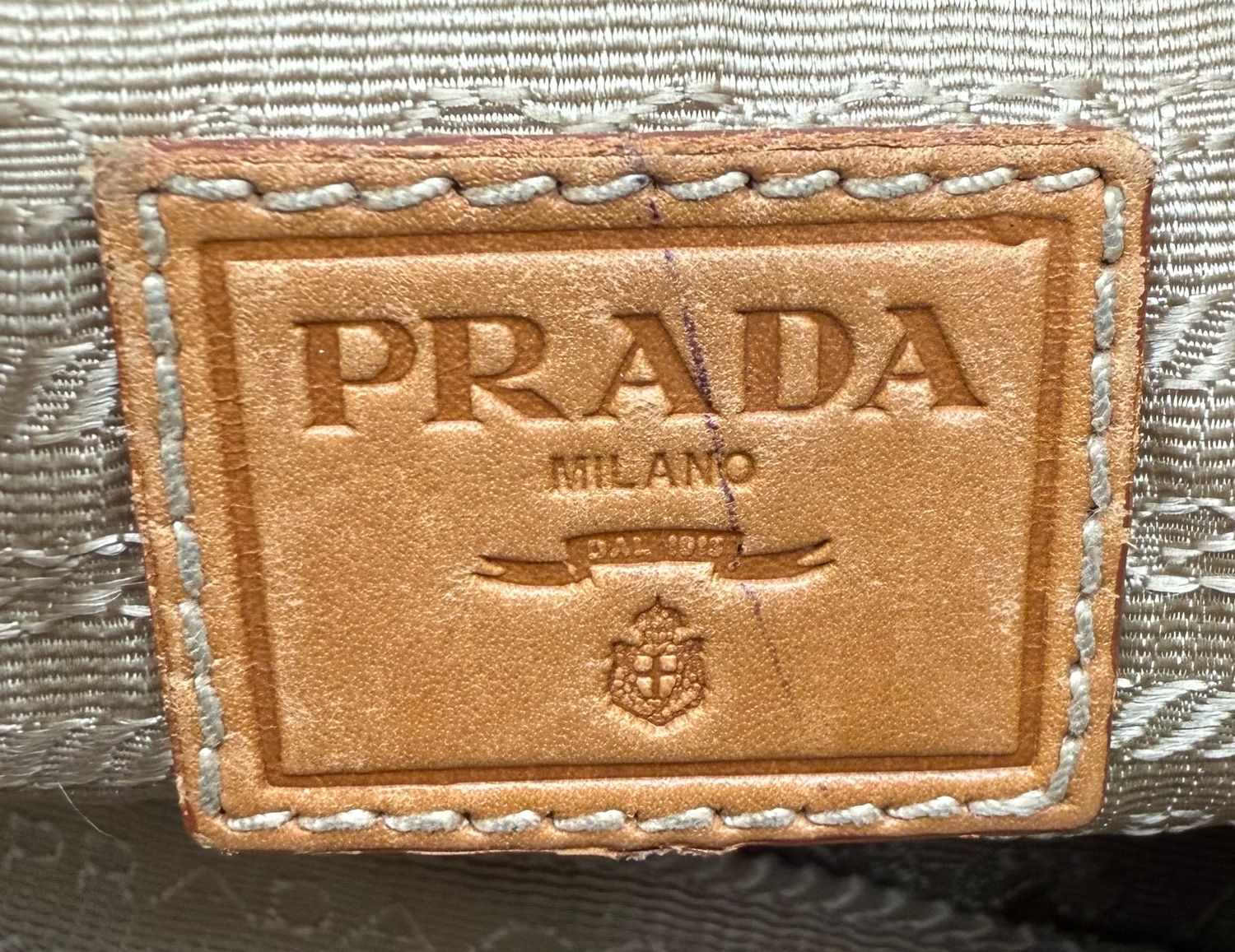 Prada Canapa Jacquard Baguette Logo Pochette Shoulder
