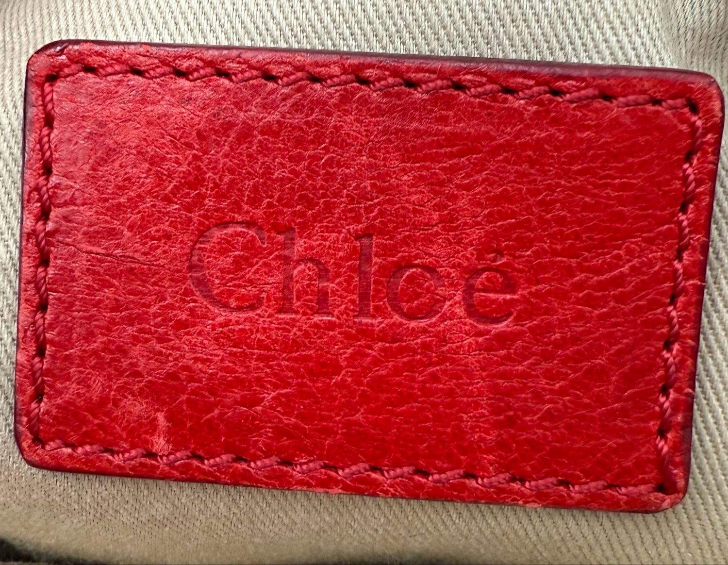 Chloe Pebbled Leather Rouge Large Paraty Shoulder Crossbody