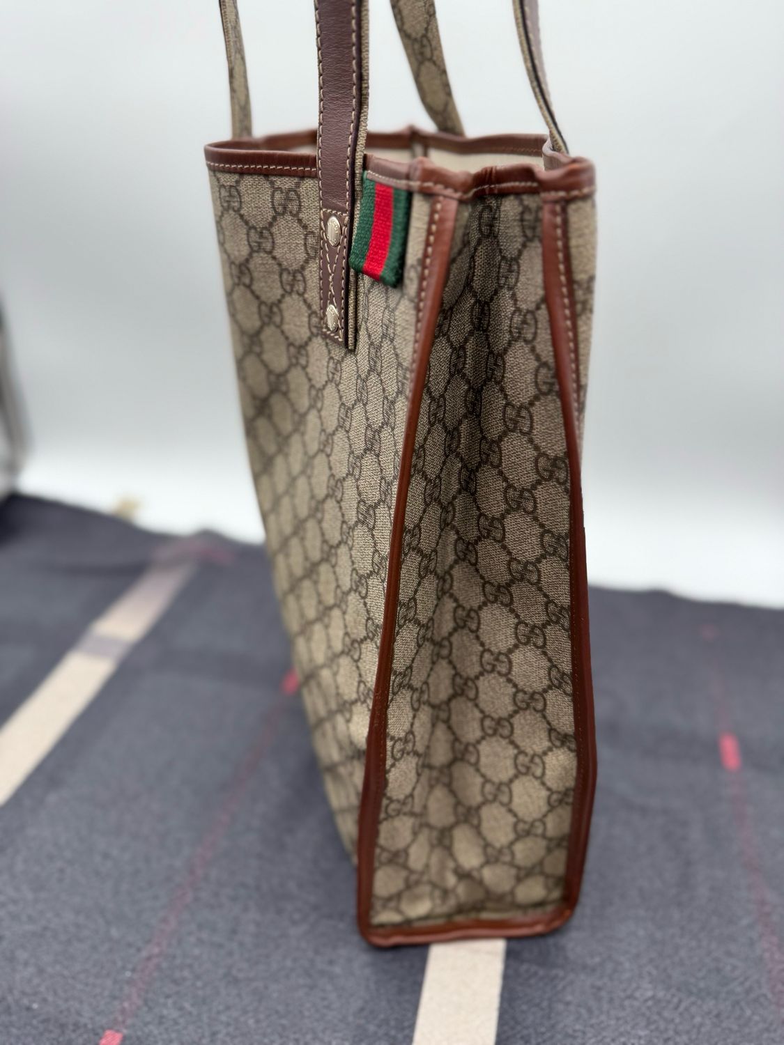 Gucci Monogram Supreme Web Loop Vertical Tote