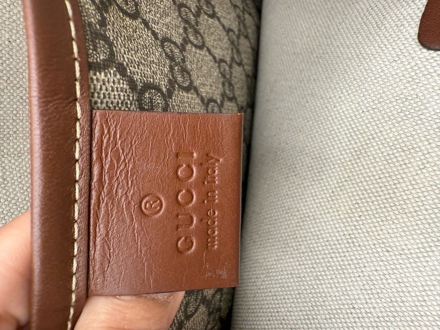 Gucci Monogram Supreme Web Loop Vertical Tote