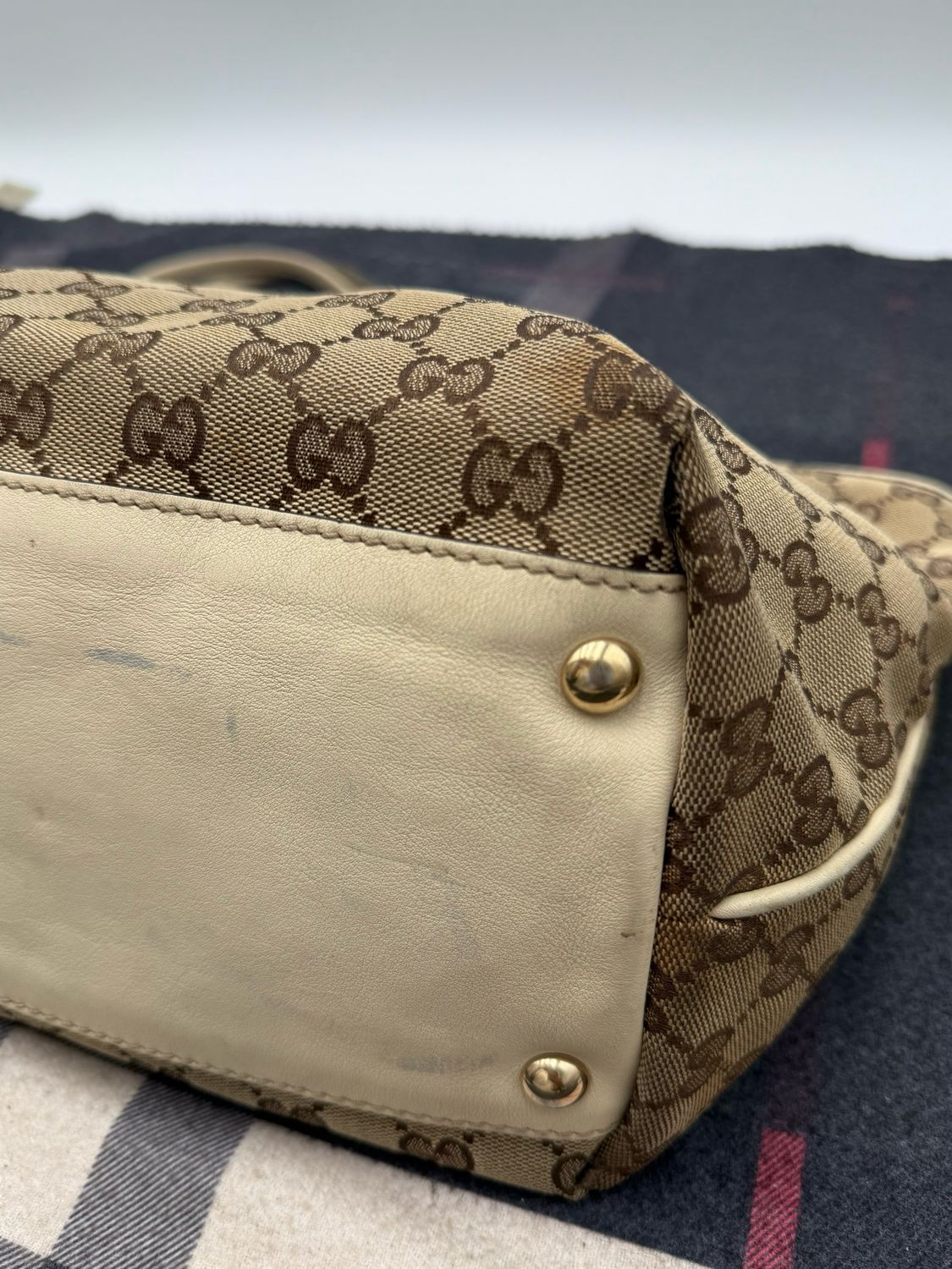 Gucci Monogram Britt Medium Tote Shoulder