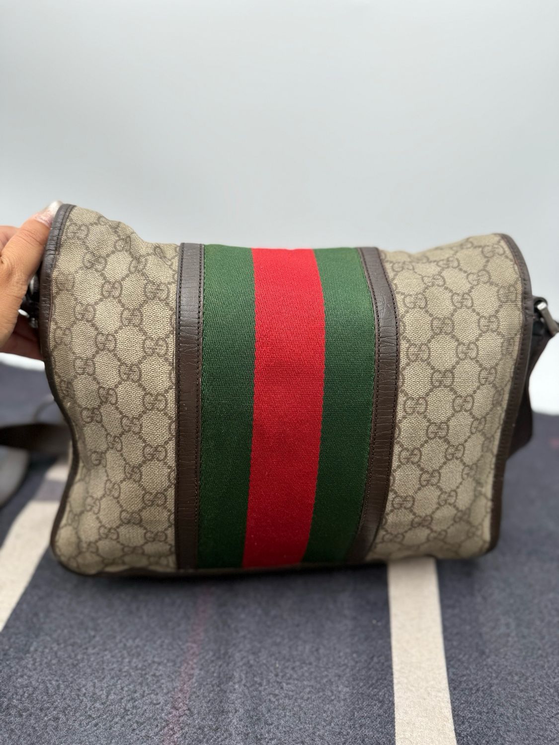 Gucci Web Flap Messenger Crossbody Sling