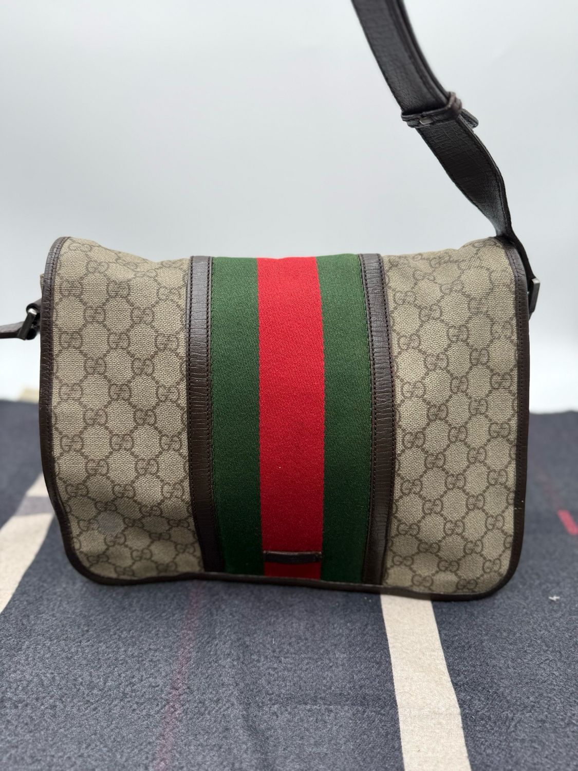 Gucci Web Flap Messenger Crossbody Sling