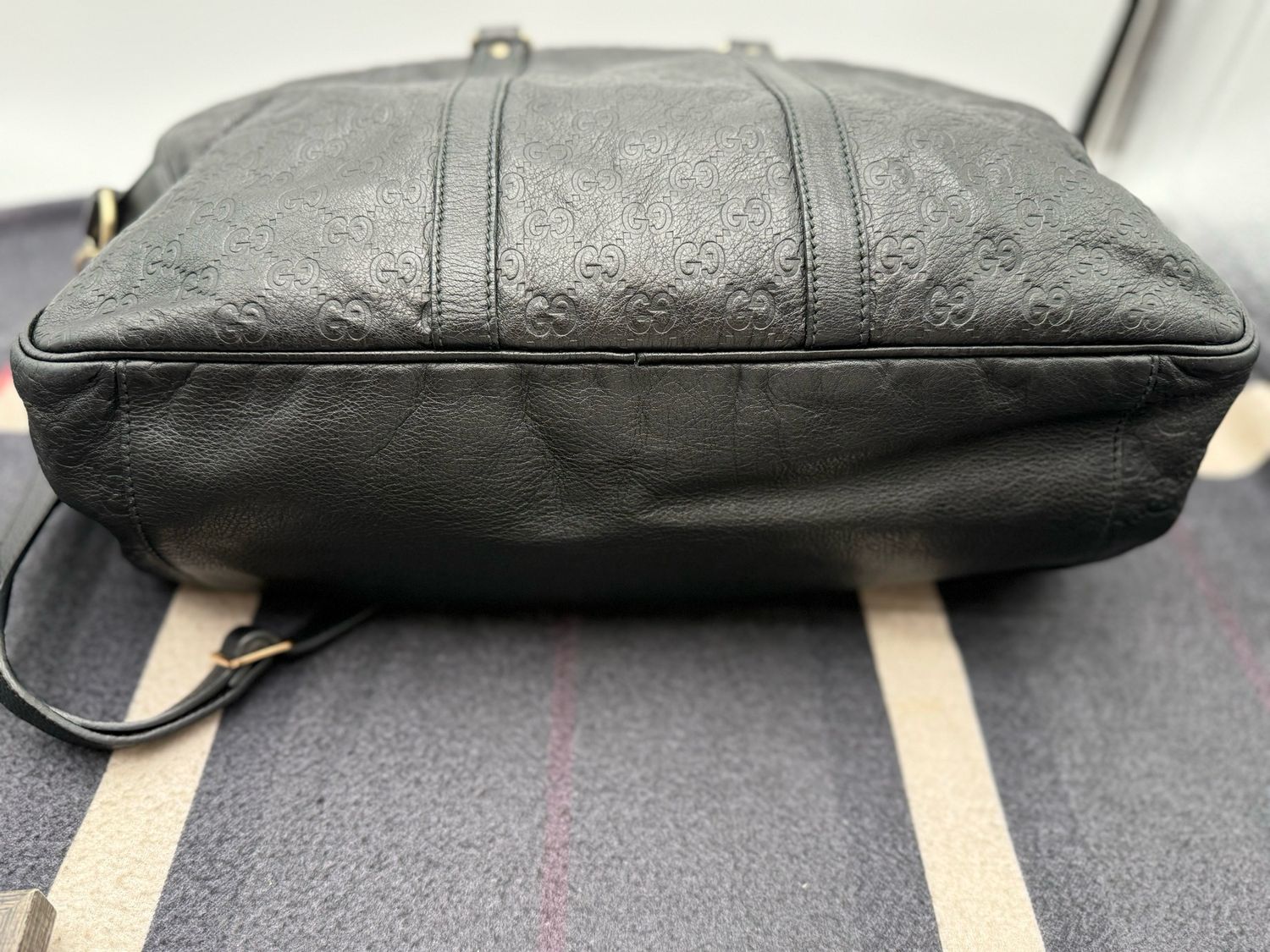 Gucci Micro Monogram Leather Guccissima Travel Duffle Messenger