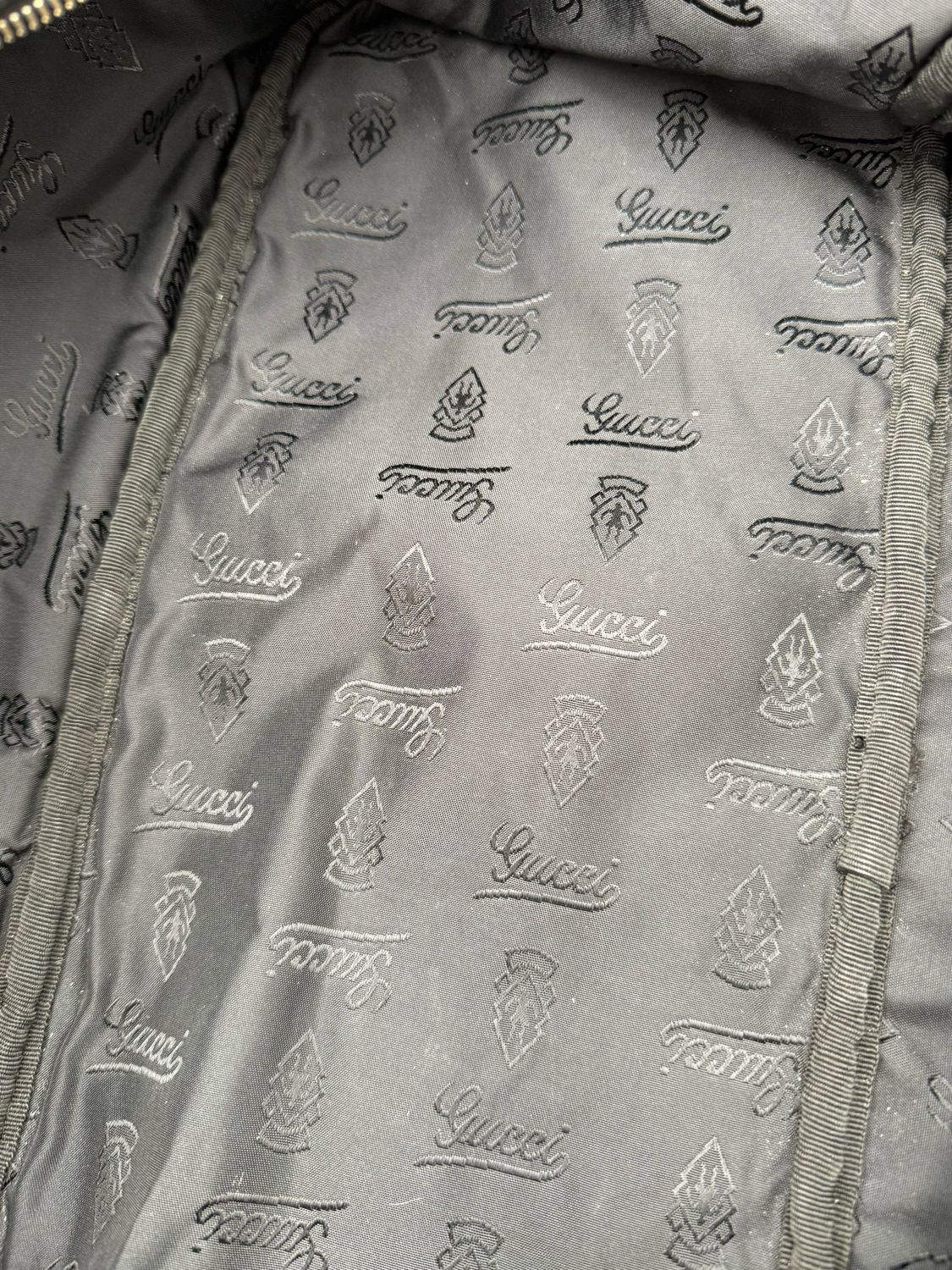 Gucci Micro Monogram Leather Guccissima Travel Duffle Messenger