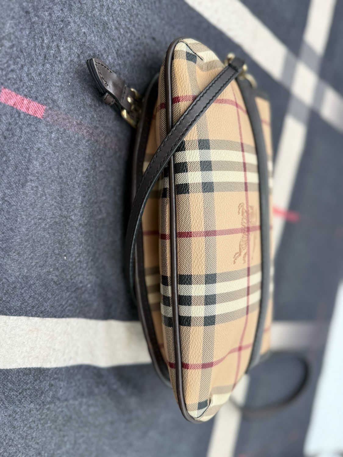 Burberry Haymarket Check Flap Messenger Crossbody Small
