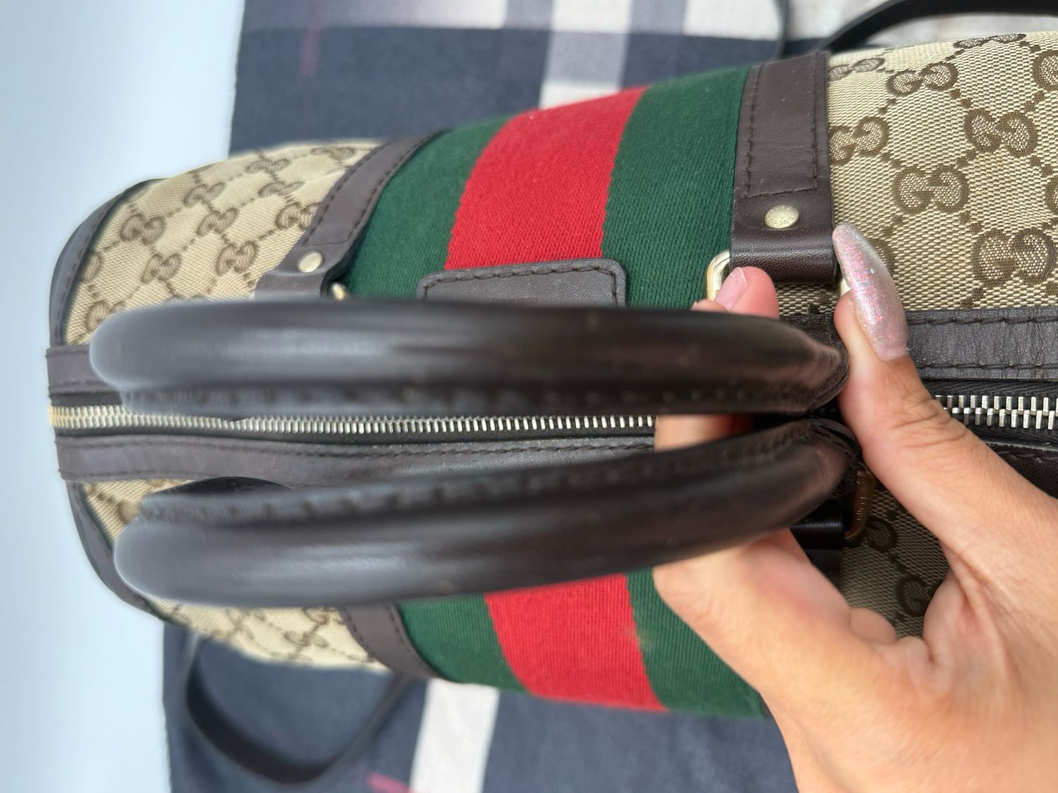 Gucci Monogram Web Crossbody Boston Messenger