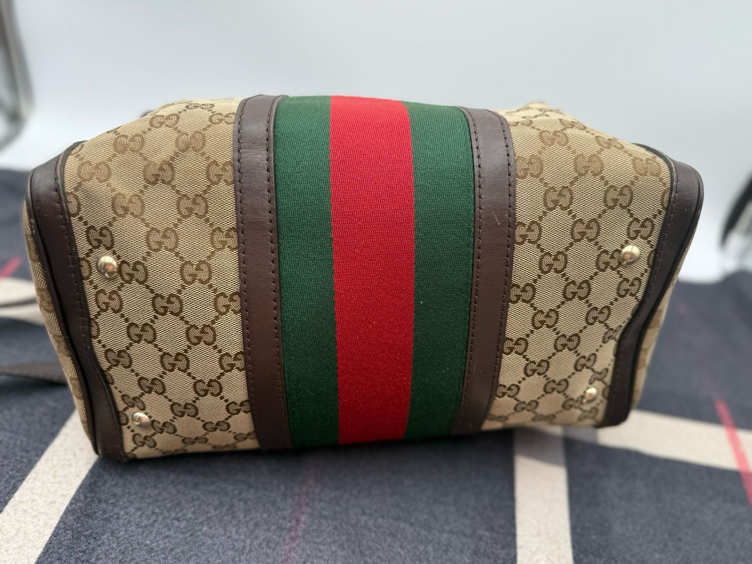 Gucci Monogram Web Crossbody Boston Messenger