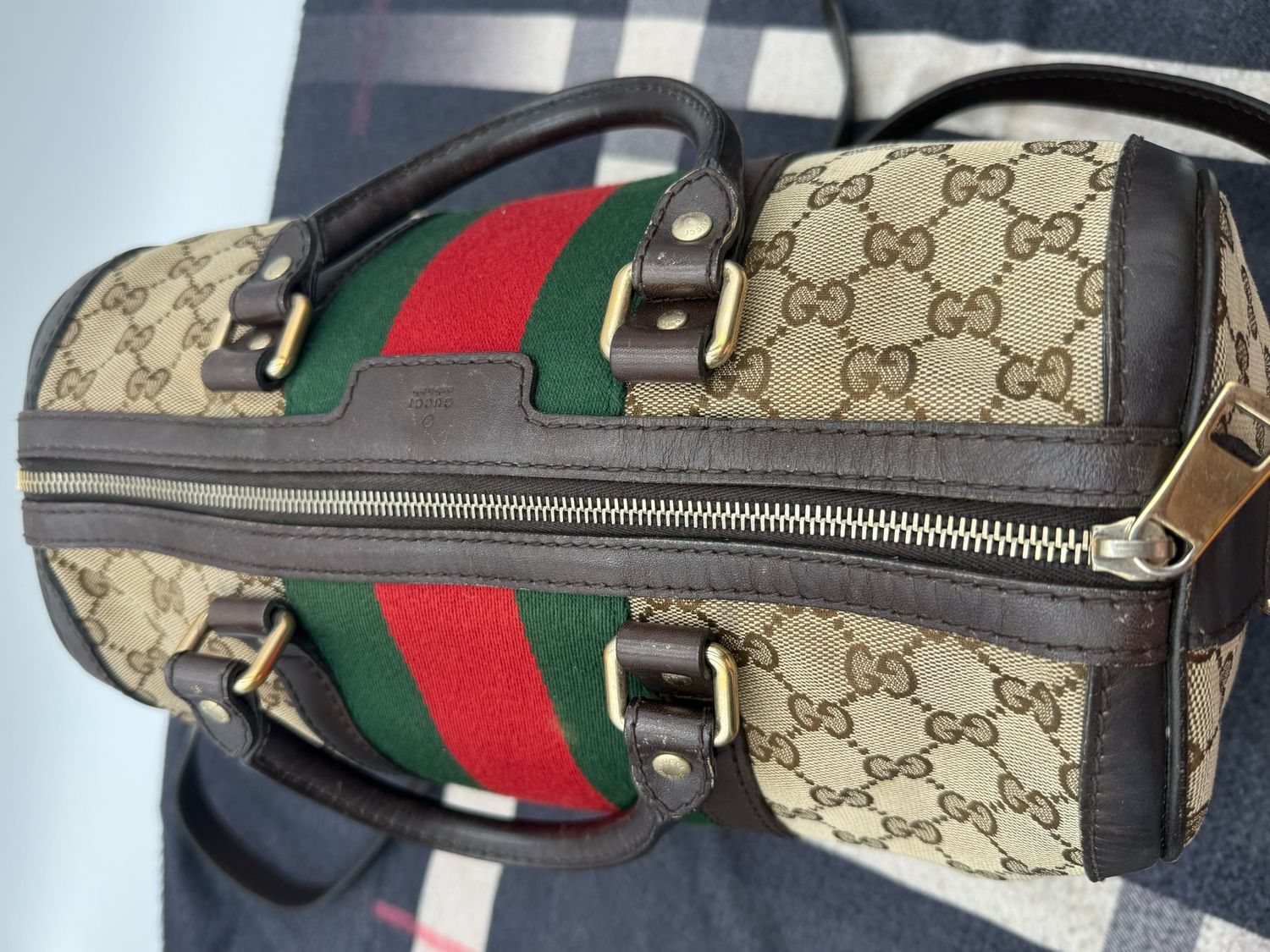 Gucci Monogram Web Crossbody Boston Messenger
