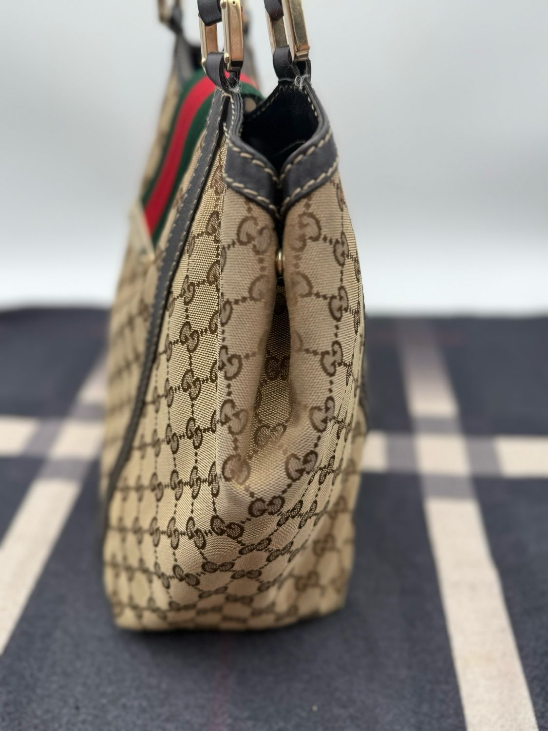 Gucci New Ladies Web Medium Tote Shoulder Bag