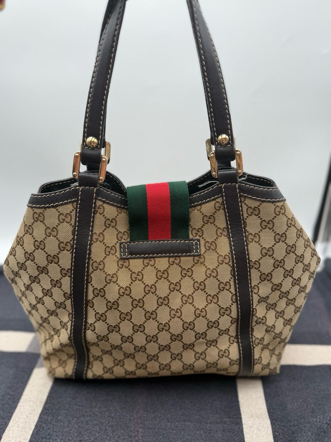 Gucci New Ladies Web Medium Tote Shoulder Bag