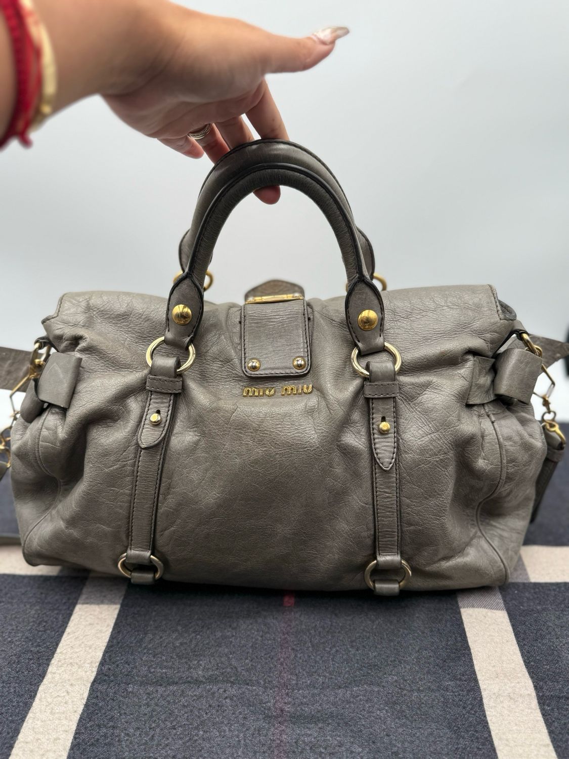 Miumiu Vitello Lux Leather Crossbody Messenger