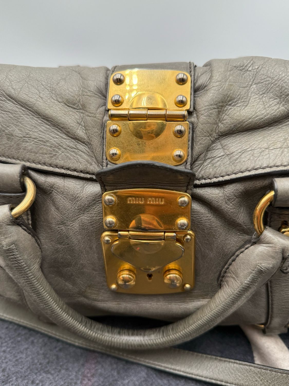 Miumiu Vitello Lux Leather Crossbody Messenger