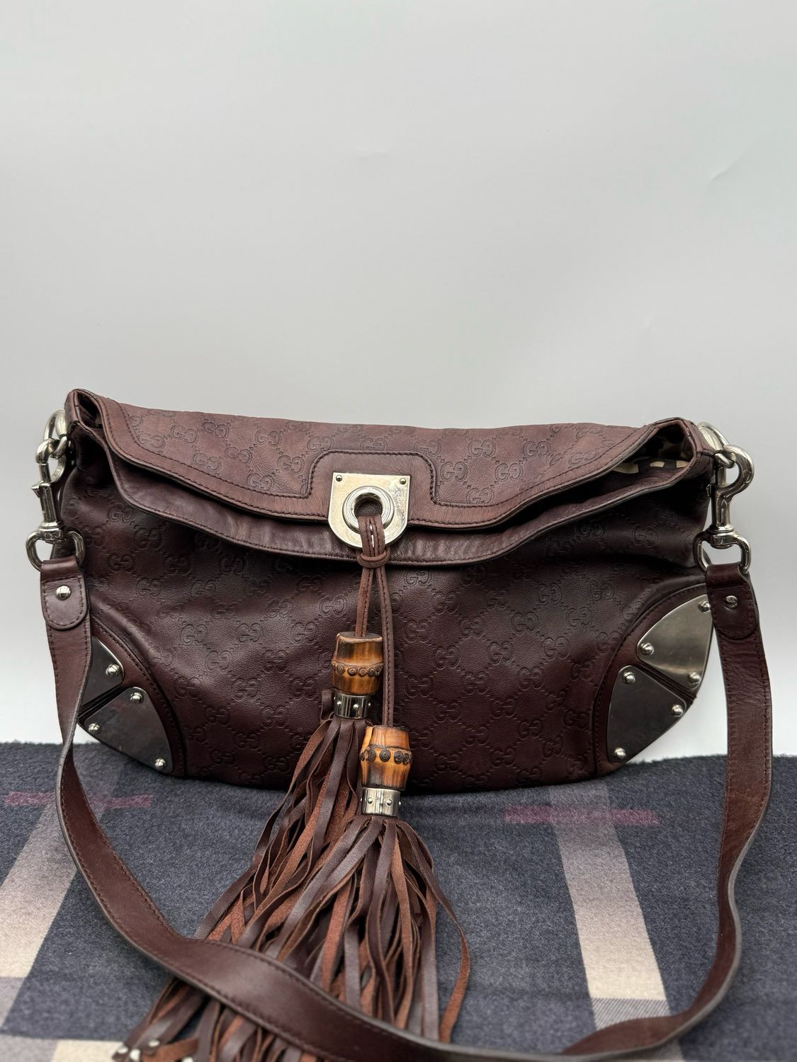 Gucci Indy Babouska Guccissima Leather Sling Messenger