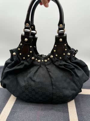 Gucci Monogram Canvas Black Pelham Studded Medium