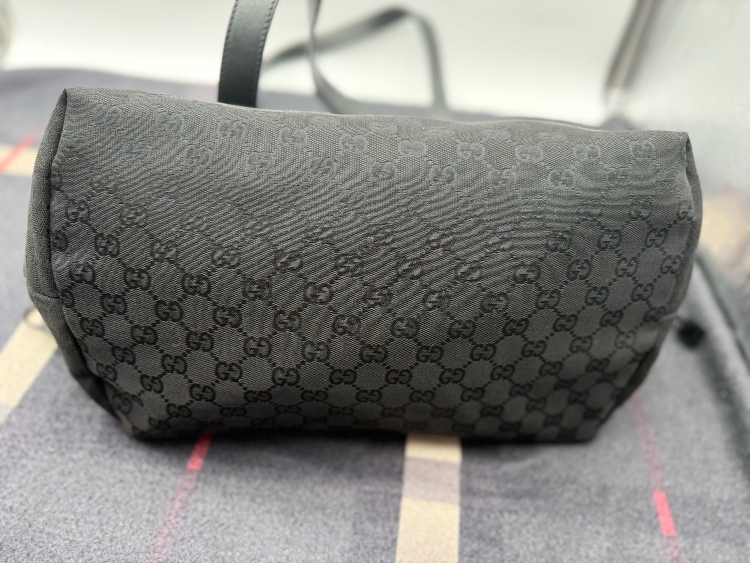 Gucci Monogram Canvas Black Shoulder Long Strap