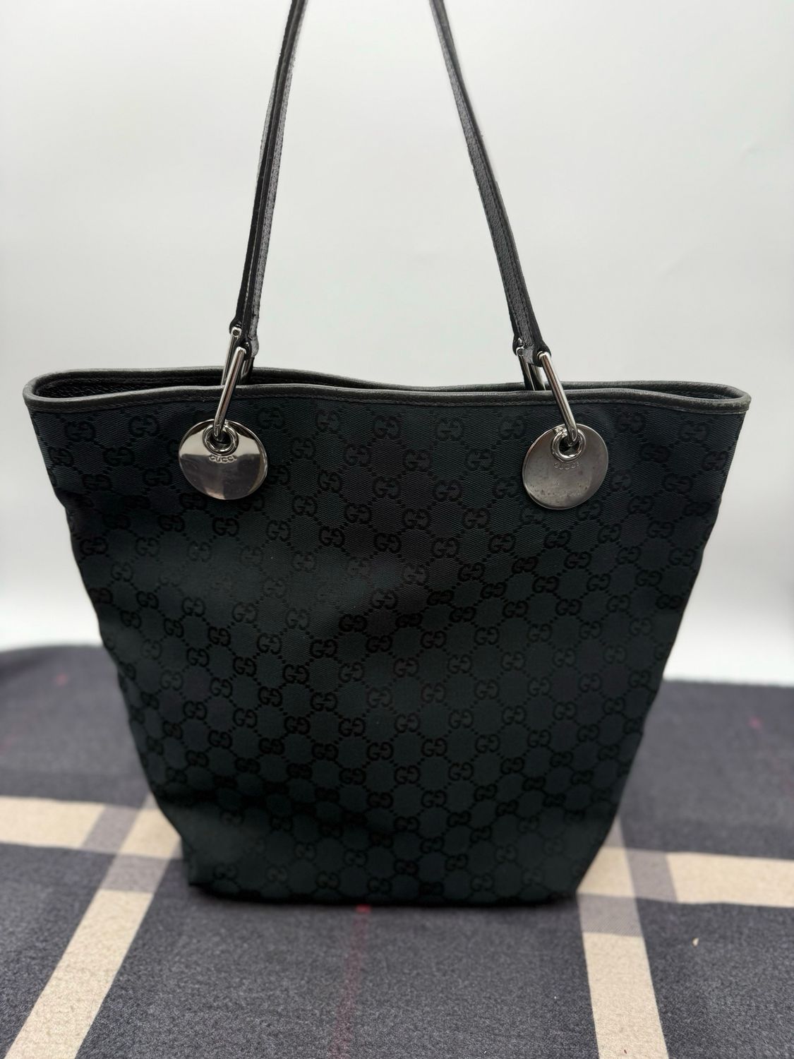 Gucci Monogram Eclipse Canvas Tote Shoulder Bag