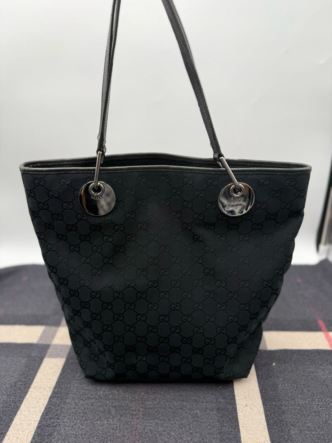 Gucci Monogram Eclipse Canvas Tote Shoulder Bag
