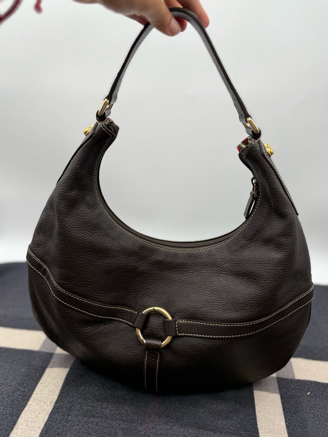 Gucci Reins Hobo Leather Shoulder Interlocking Tote