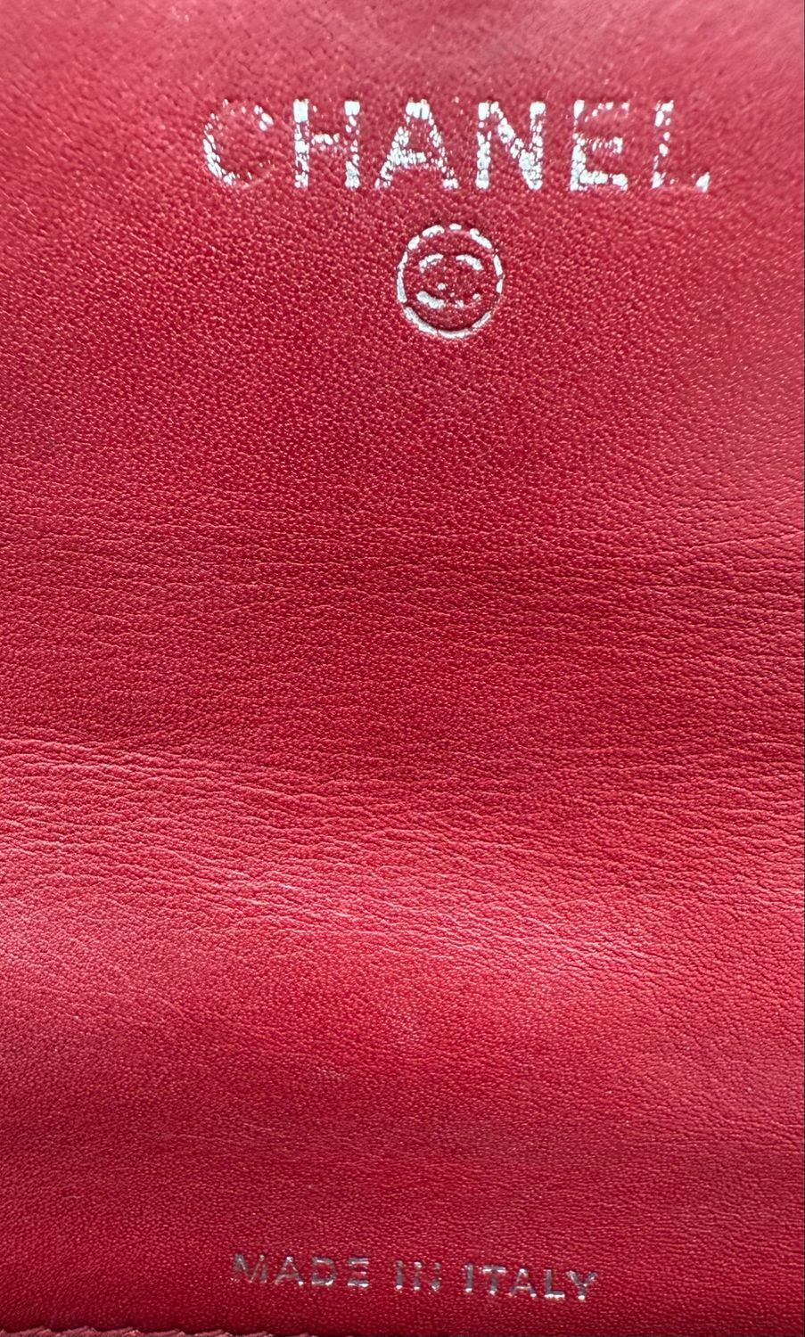 Chanel Coco Mark Calfskin Wallet Bifold Double Stitch