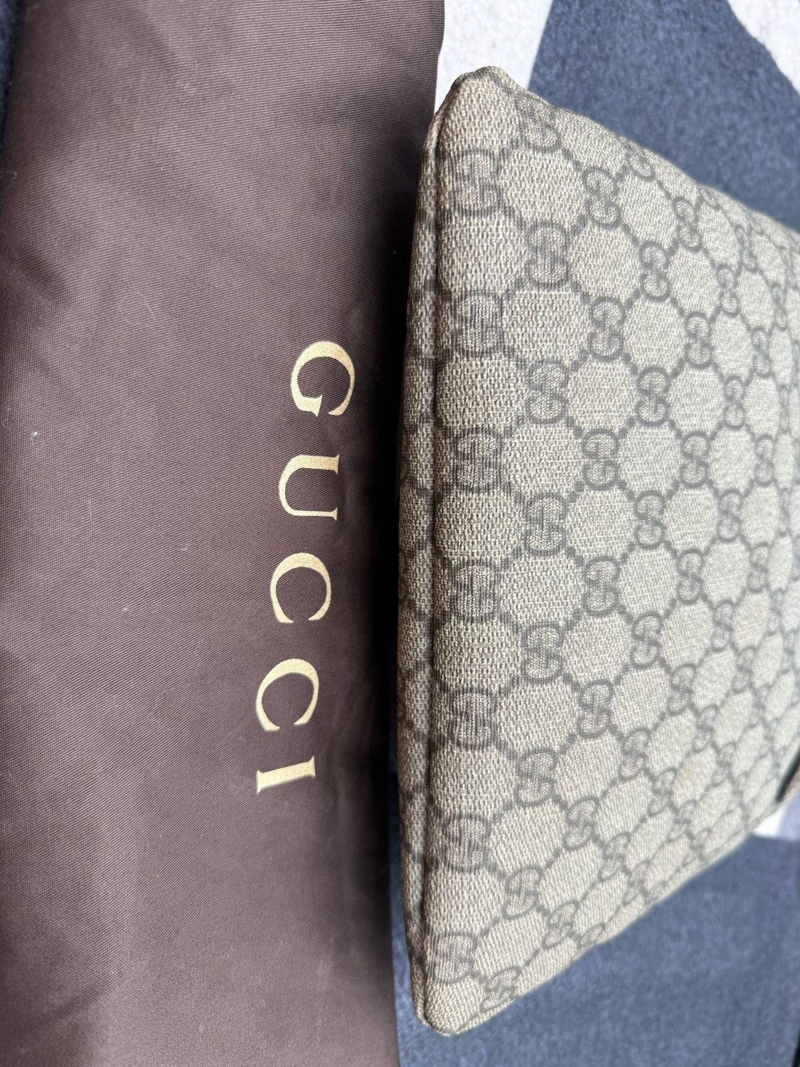 Gucci Monogram Plus Web Messenger Crossbody Bag Small