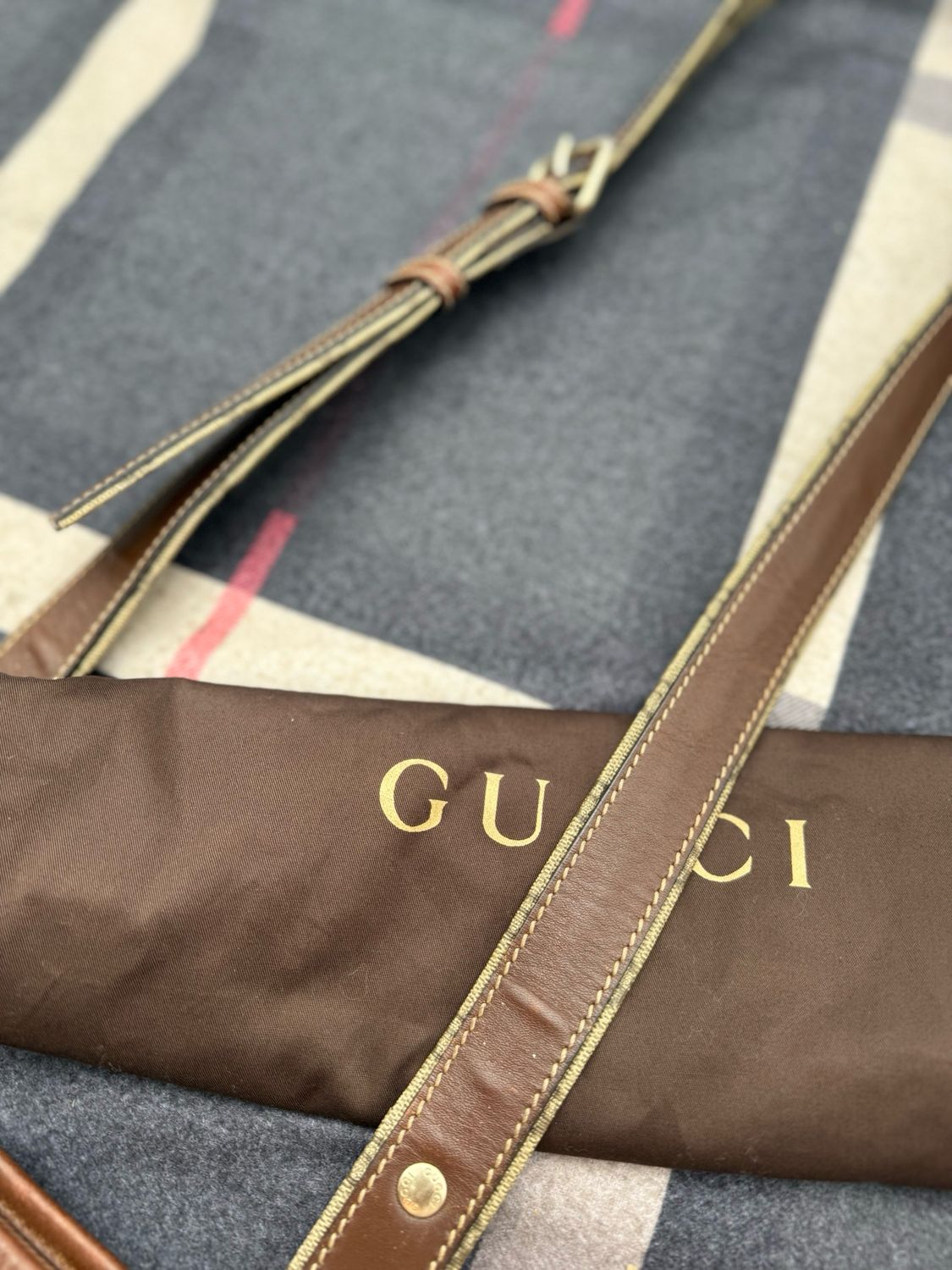 Gucci Monogram Plus Web Messenger Crossbody Bag Small