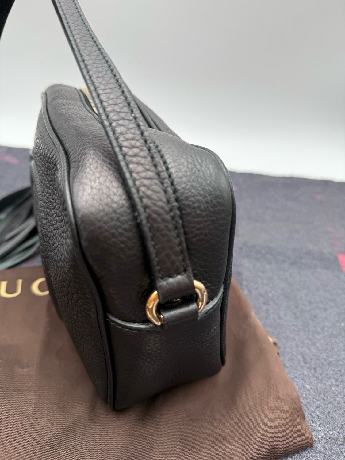 Gucci Disco Soho Camera Bag Small Pebbled Leather Black
