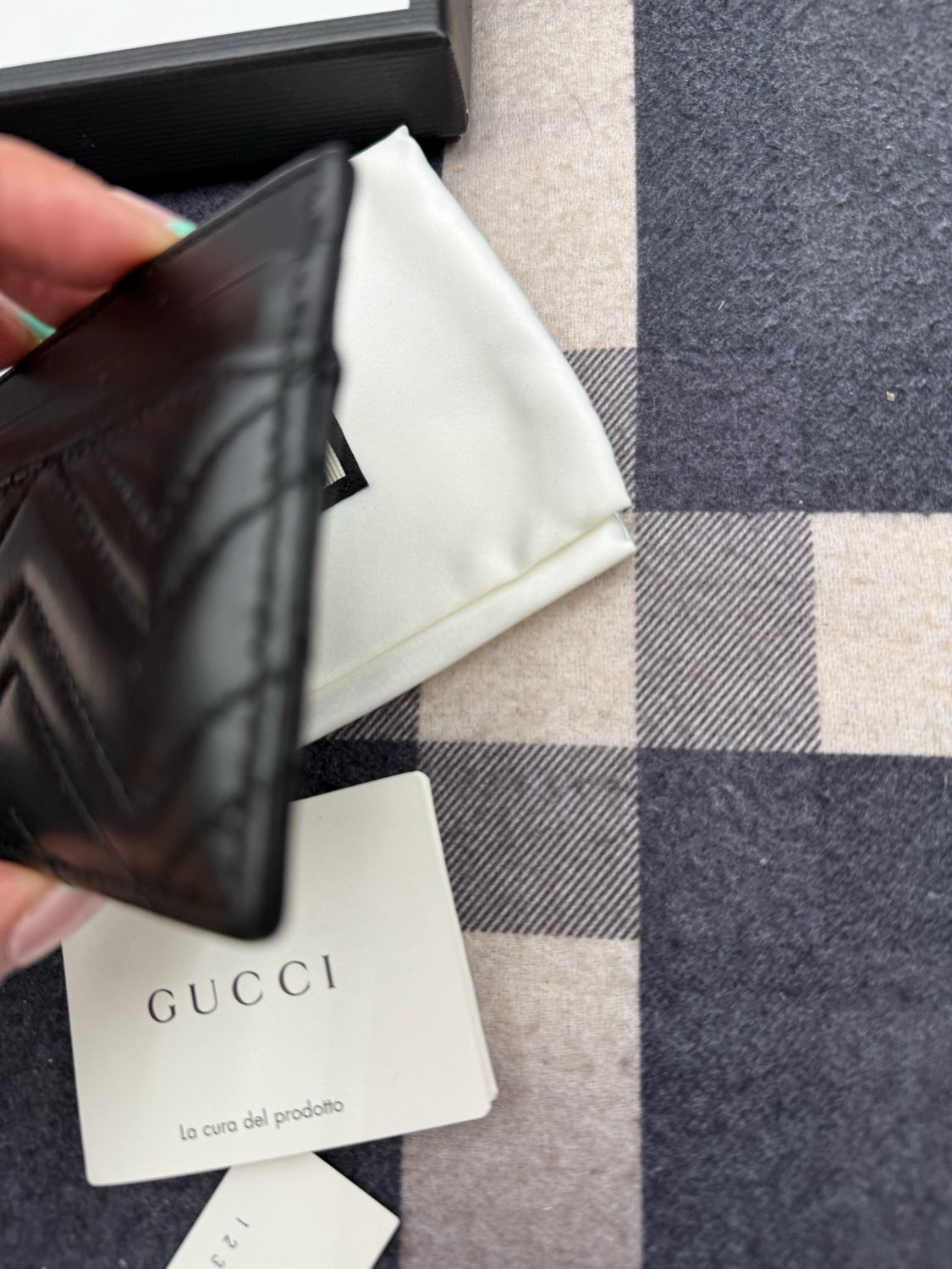 Gucci Marmont Black Card Case Matelasse Calfskin