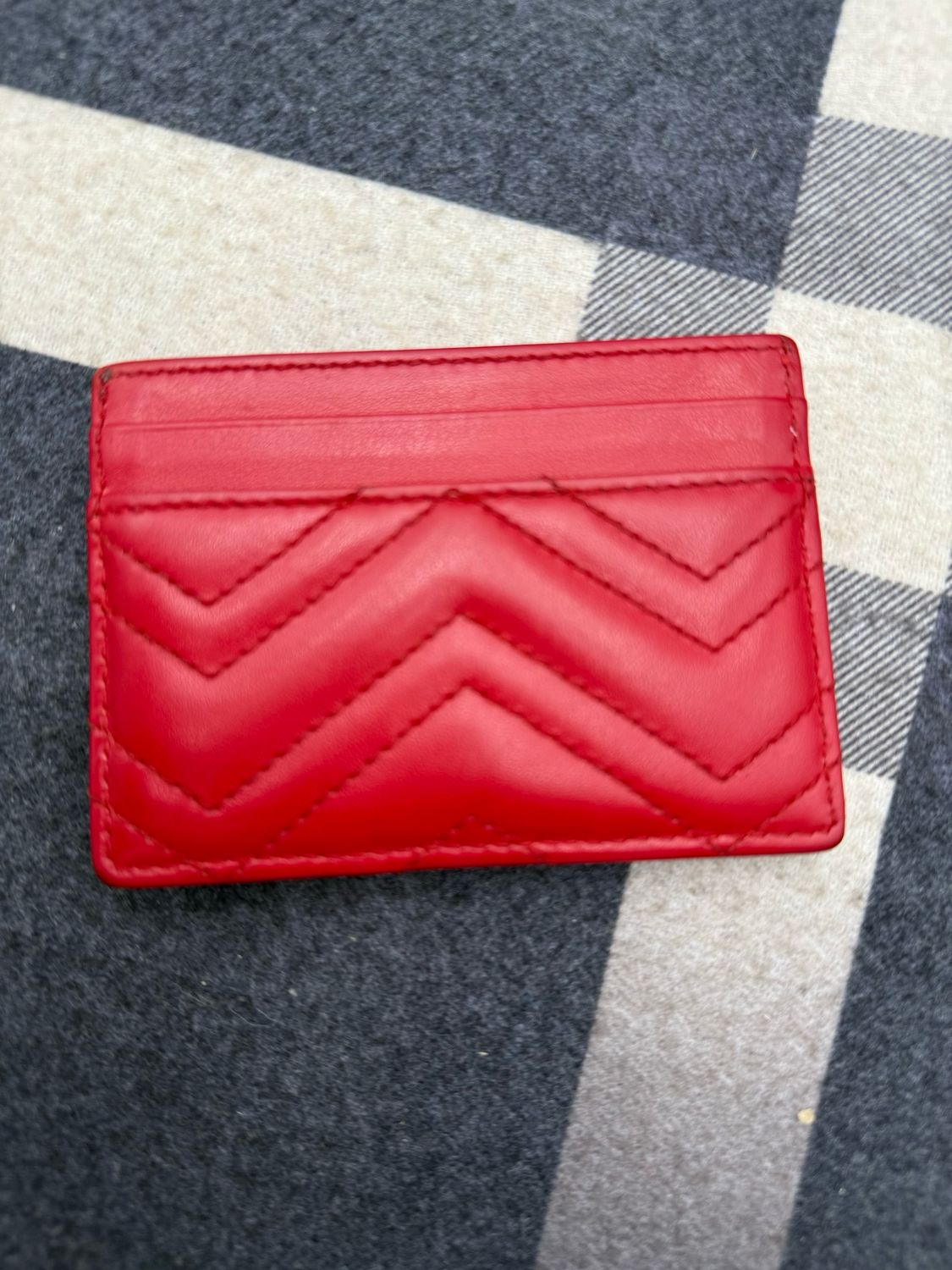 Gucci Marmont Red Card Case Holder Matelasse