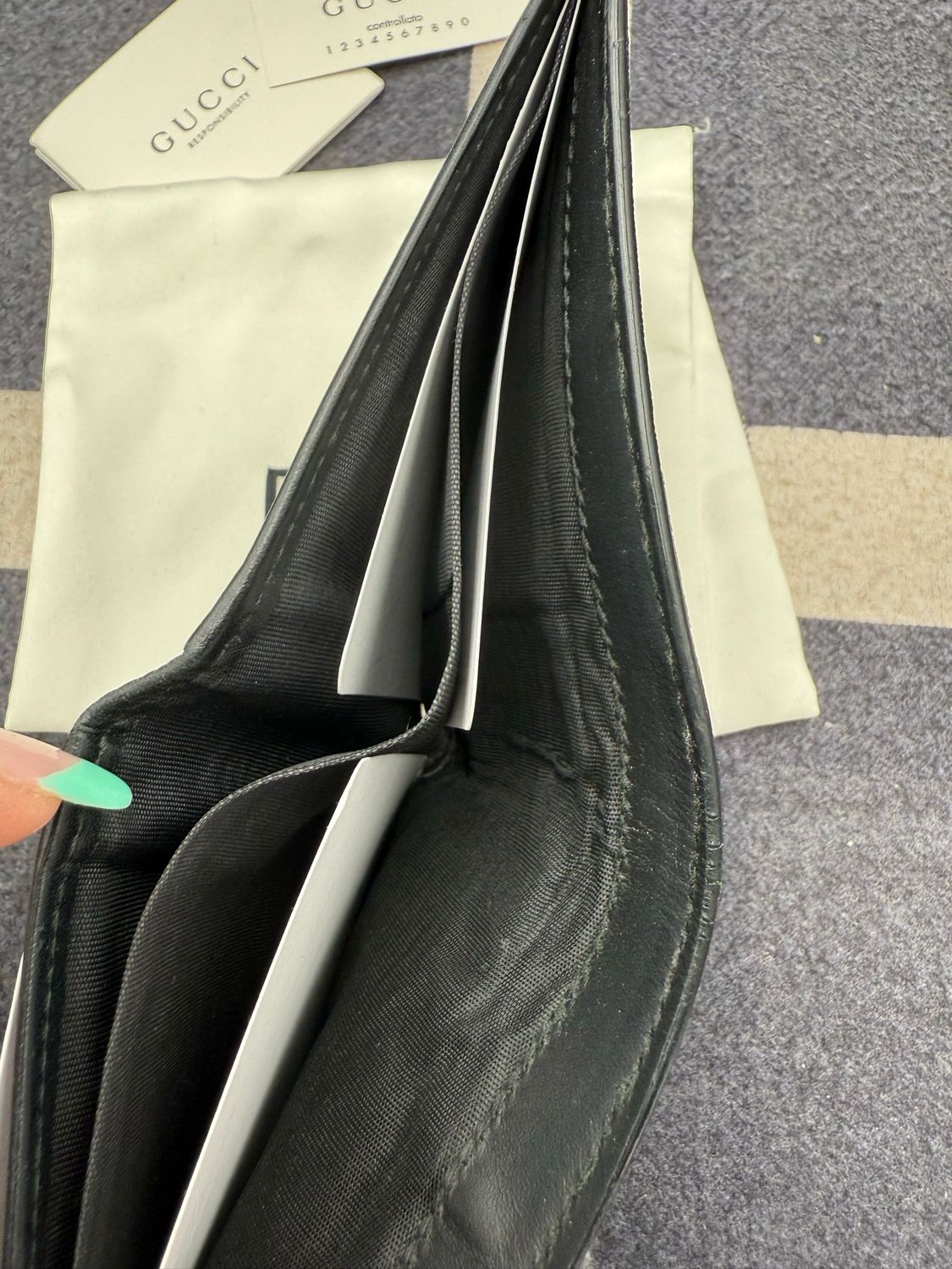 Gucci Web Flap Bi-Fold Wallet Supreme Monogram Selleria