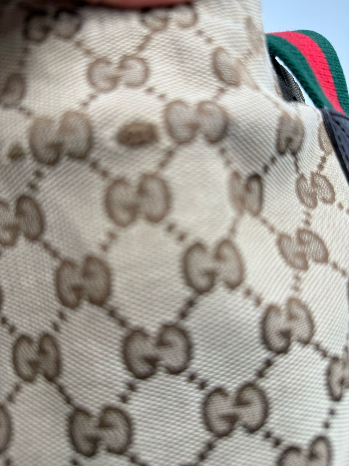 Gucci Web Strap Monogram Vertical Tote