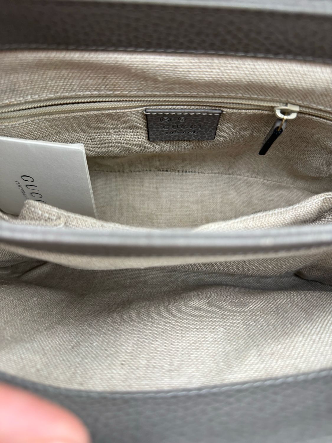 Gucci Calfskin Dollar Top Handle Sling Crossbody Shoulder Interlocking