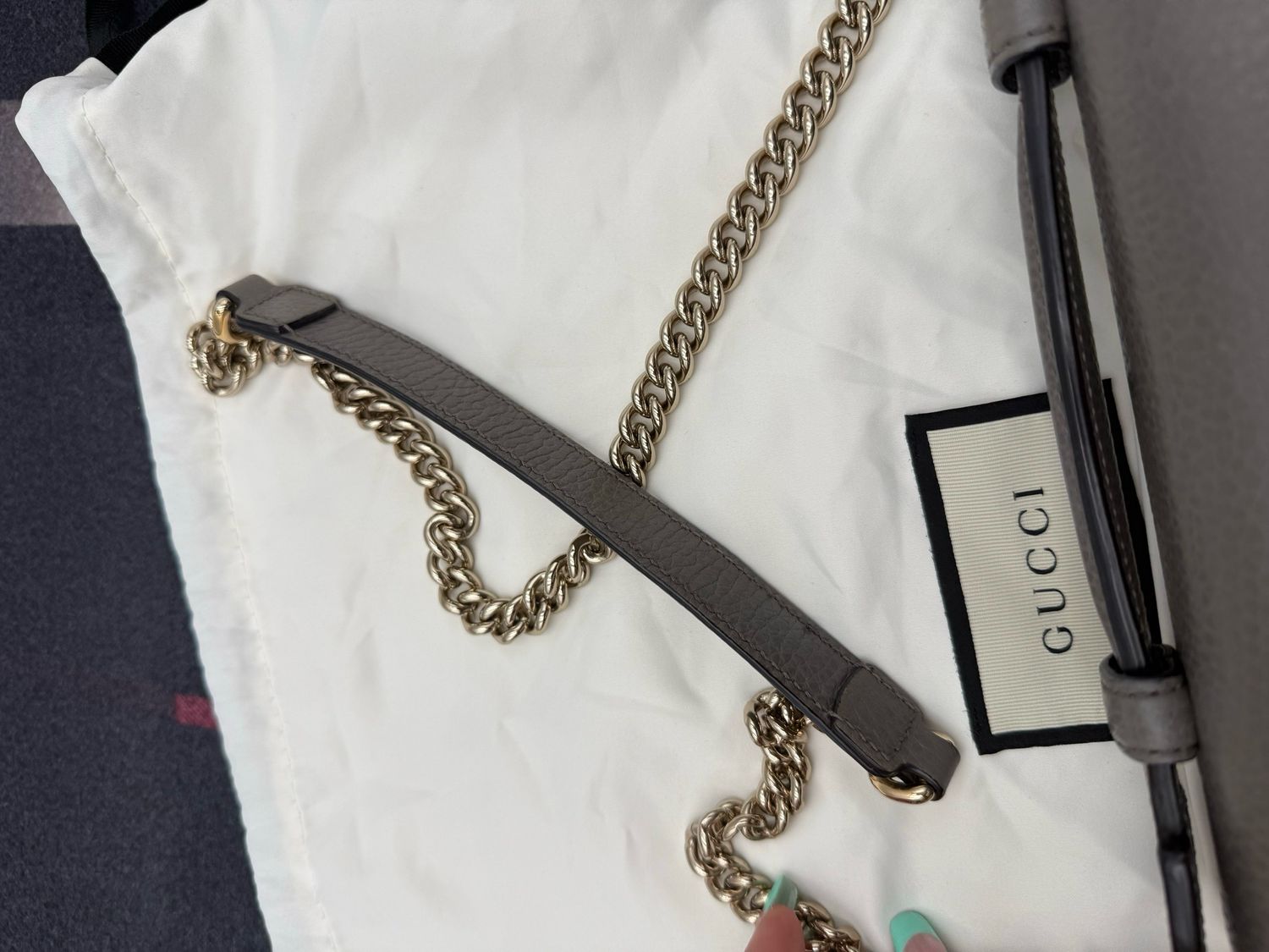 Gucci Calfskin Dollar Top Handle Sling Crossbody Shoulder Interlocking