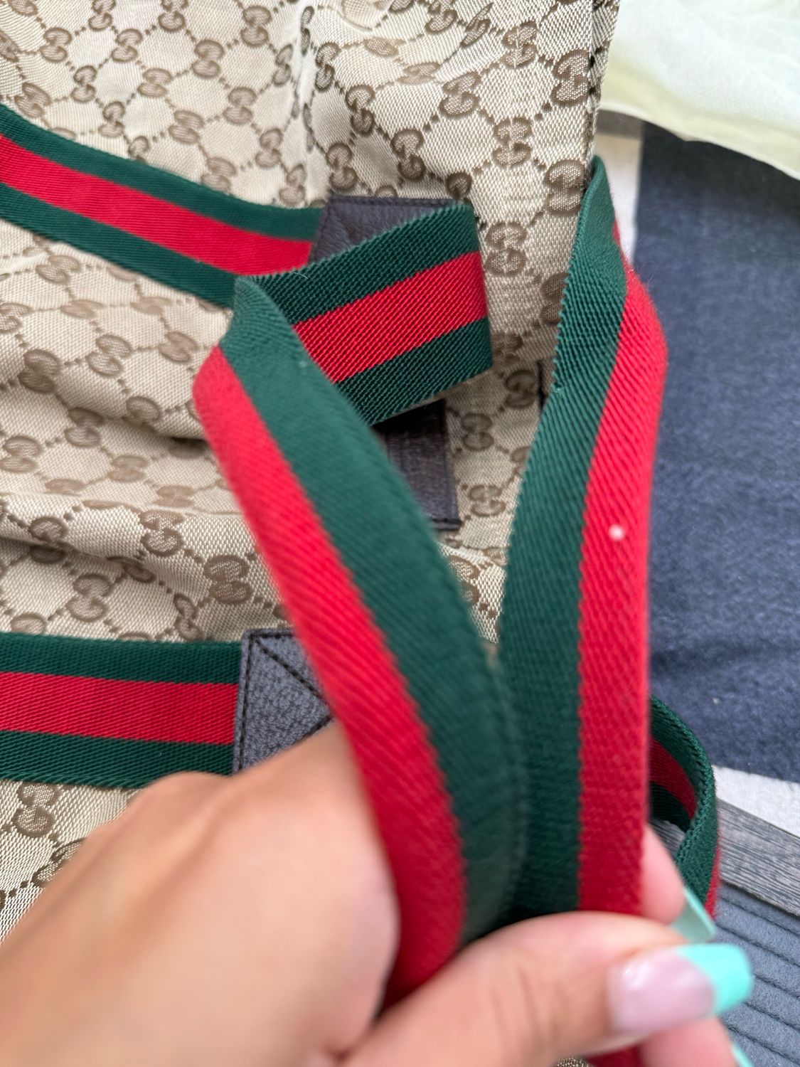 Gucci Web Strap Monogram Vertical Tote