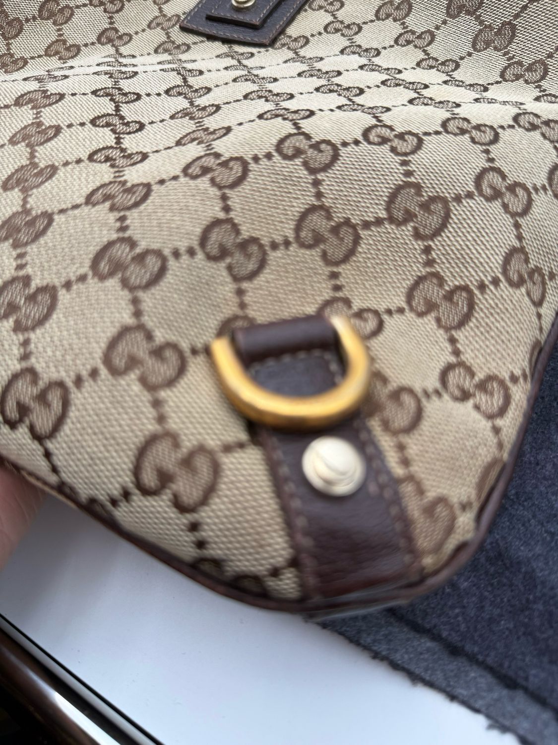 Gucci Messenger Abbey Crossbody Canvas Bag Zipper