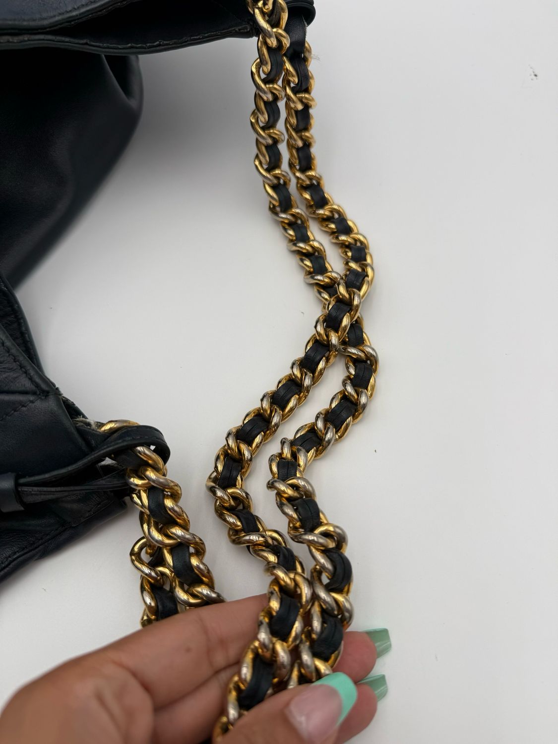 Prada Baltico Soft Calfskin Chain Tote Shoulder Long Strap