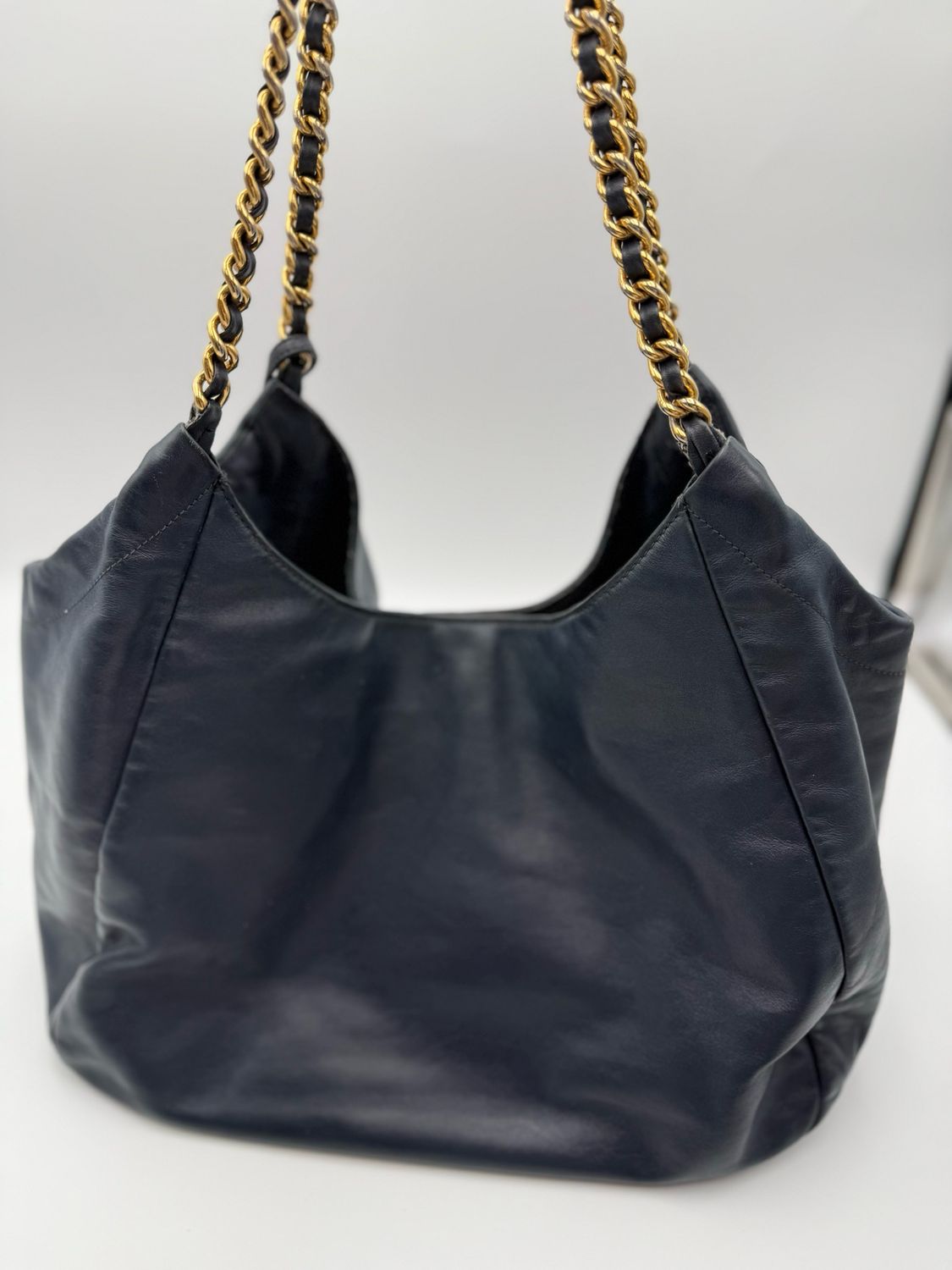 Prada Baltico Soft Calfskin Chain Tote Shoulder Long Strap
