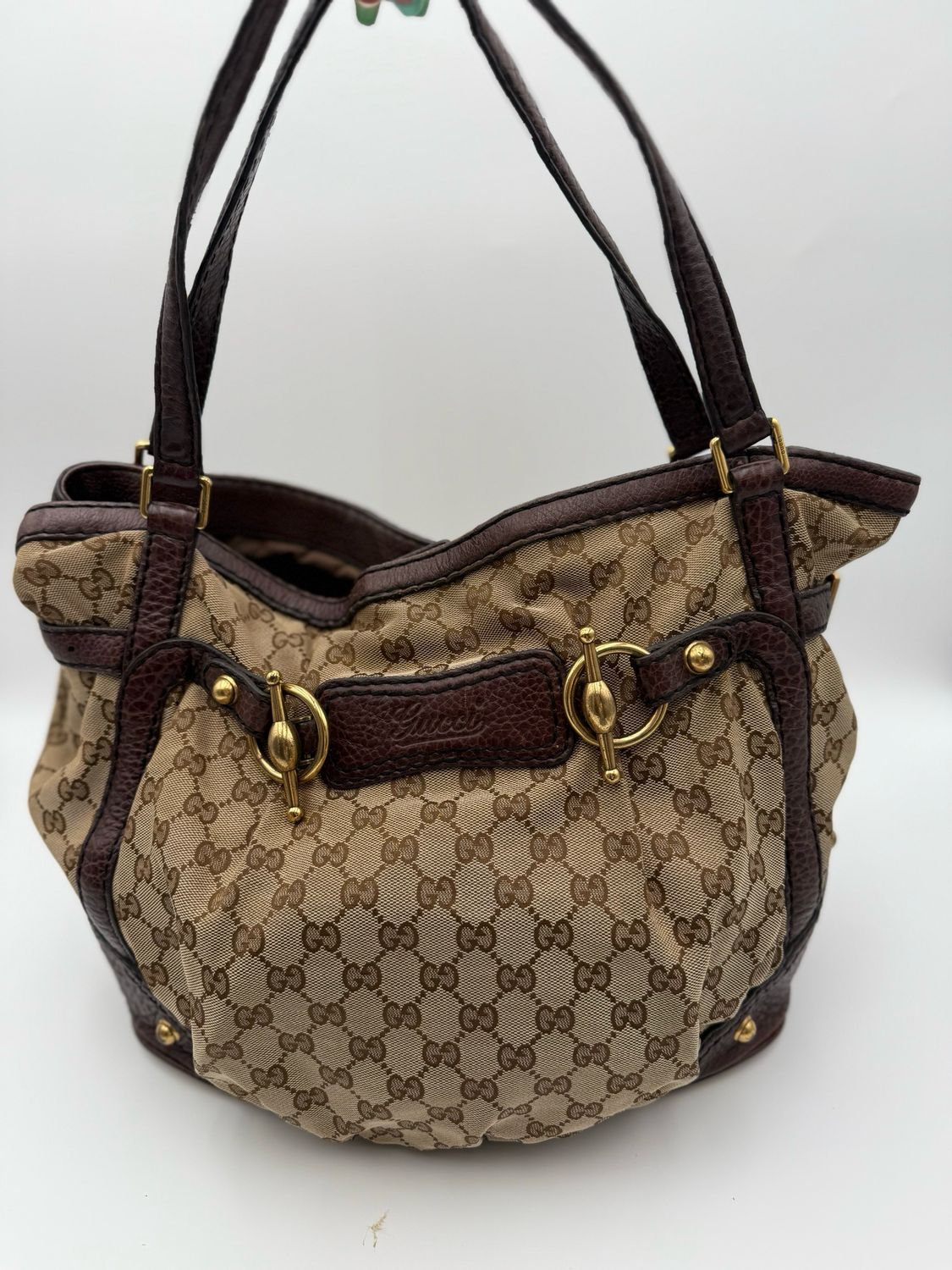 Gucci Jockey Medium Tote Shoulder Canvas