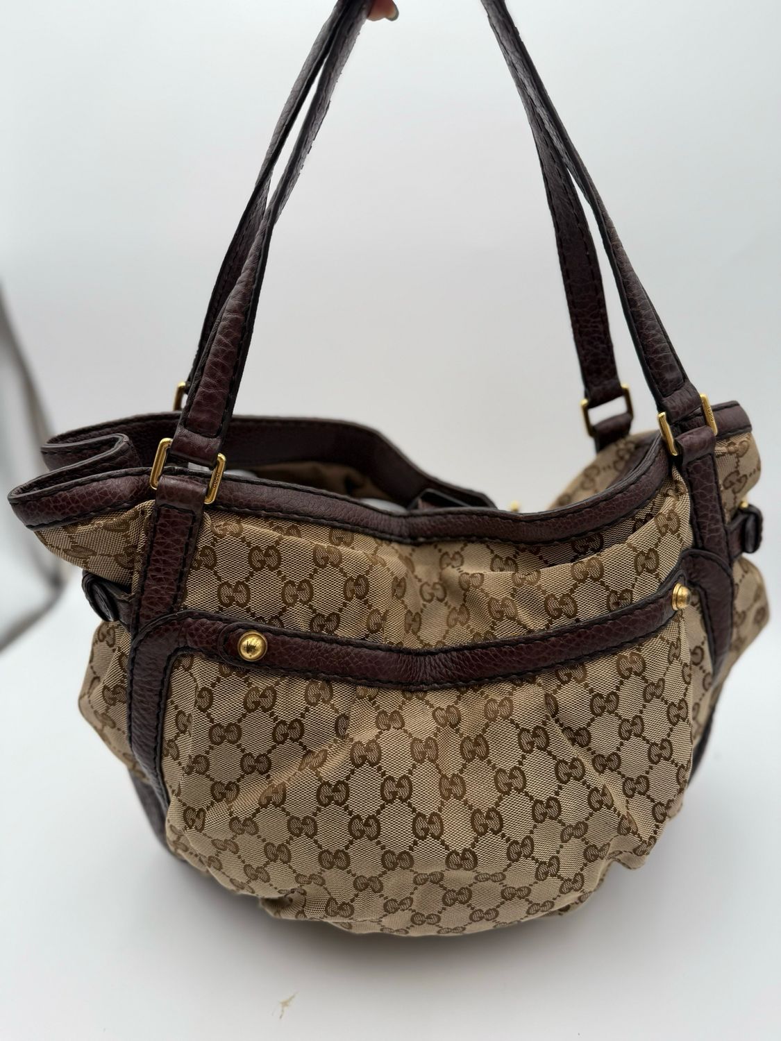 Gucci Jockey Medium Tote Shoulder Canvas