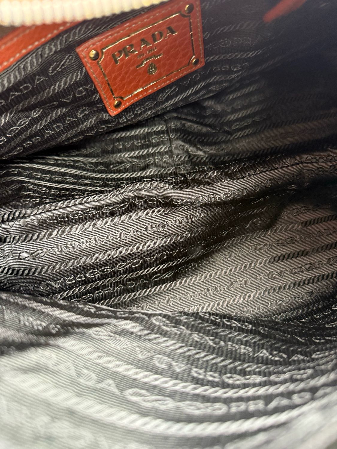 Prada Vitello Daino Hobo Shoulder Bag Coral