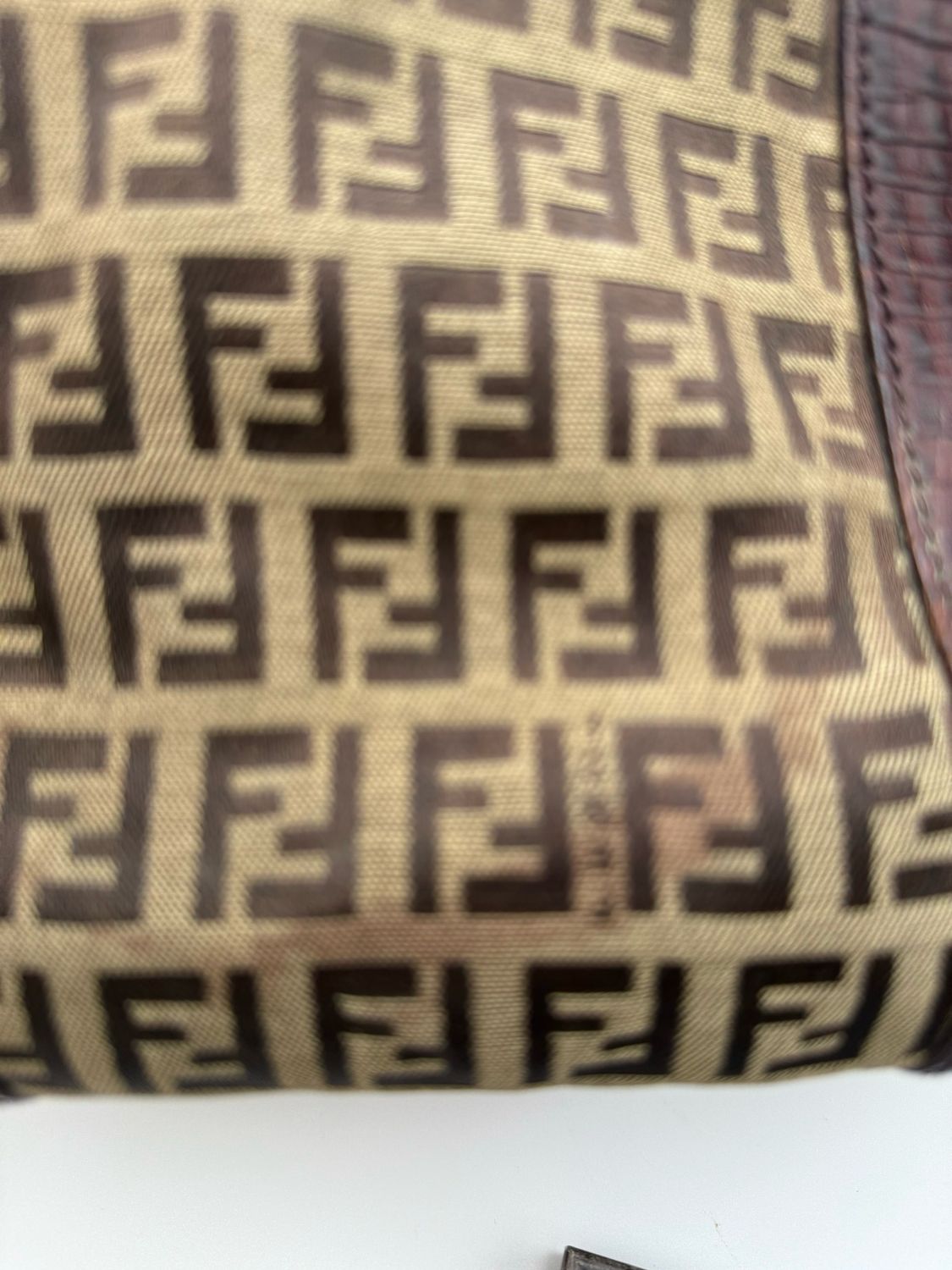 Fendi Zucchino Vitello Boston Small Satchel Bowler