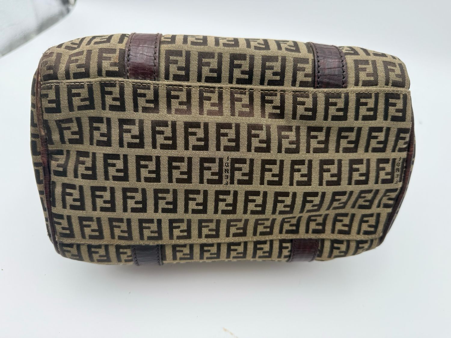 Fendi Zucchino Vitello Boston Small Satchel Bowler