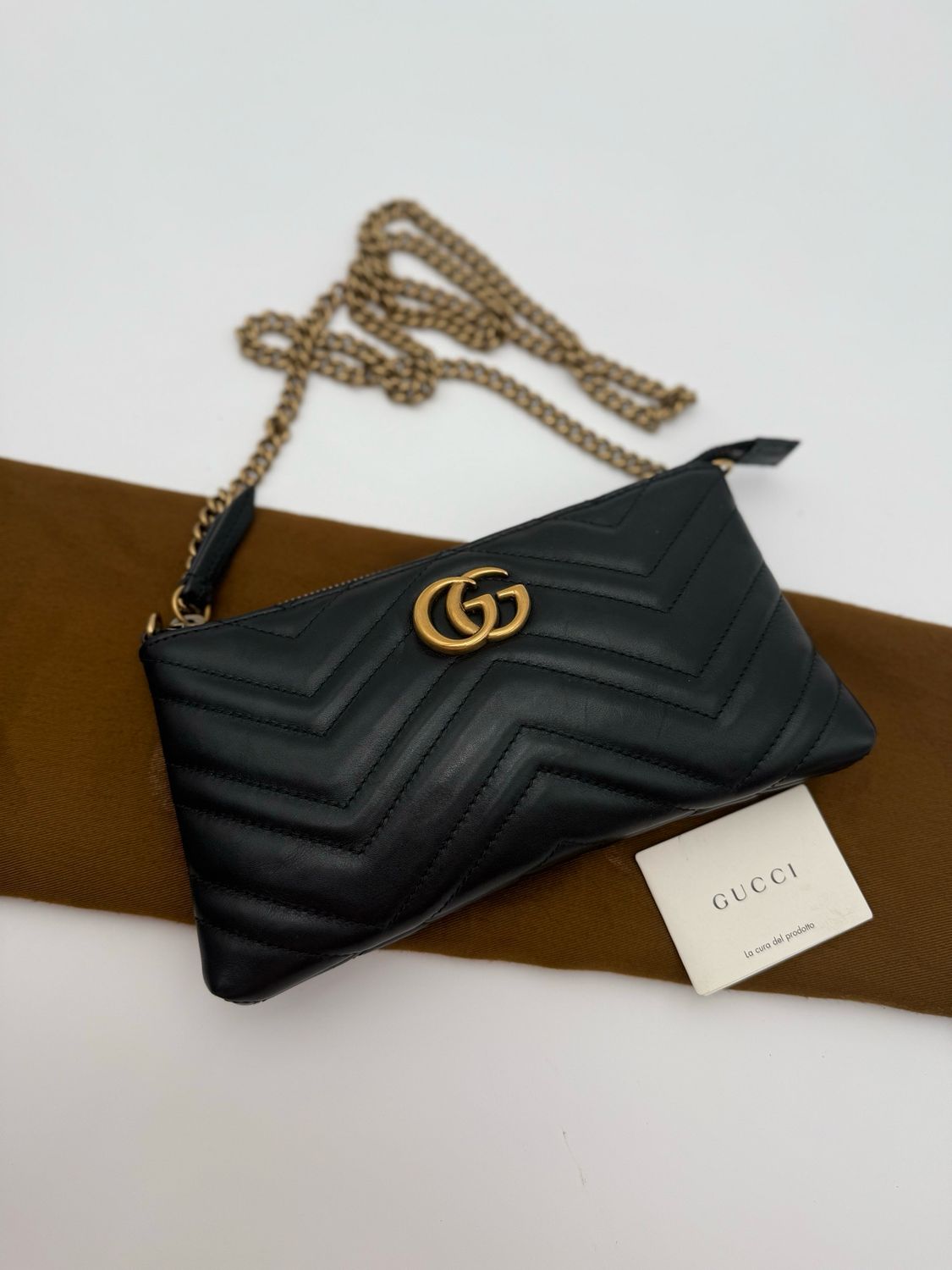 Gucci Marmont Wallet on Chain Matelasse Calfskin Crossbody Messenger