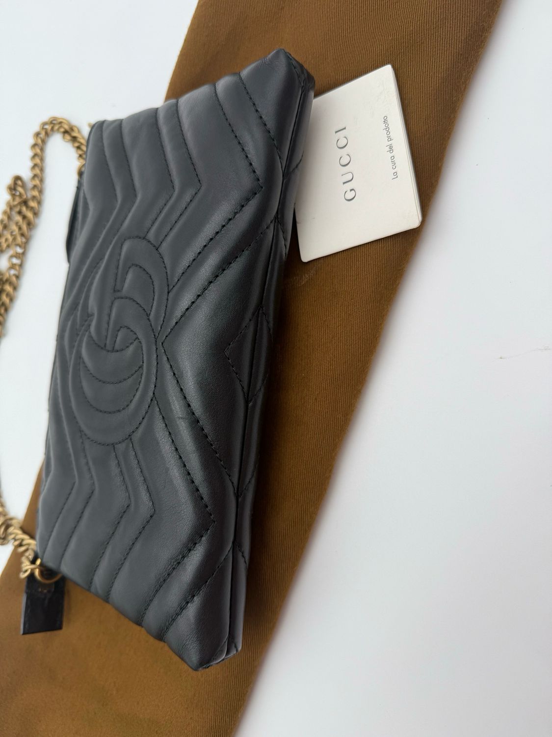 Gucci Marmont Wallet on Chain Matelasse Calfskin Crossbody Messenger