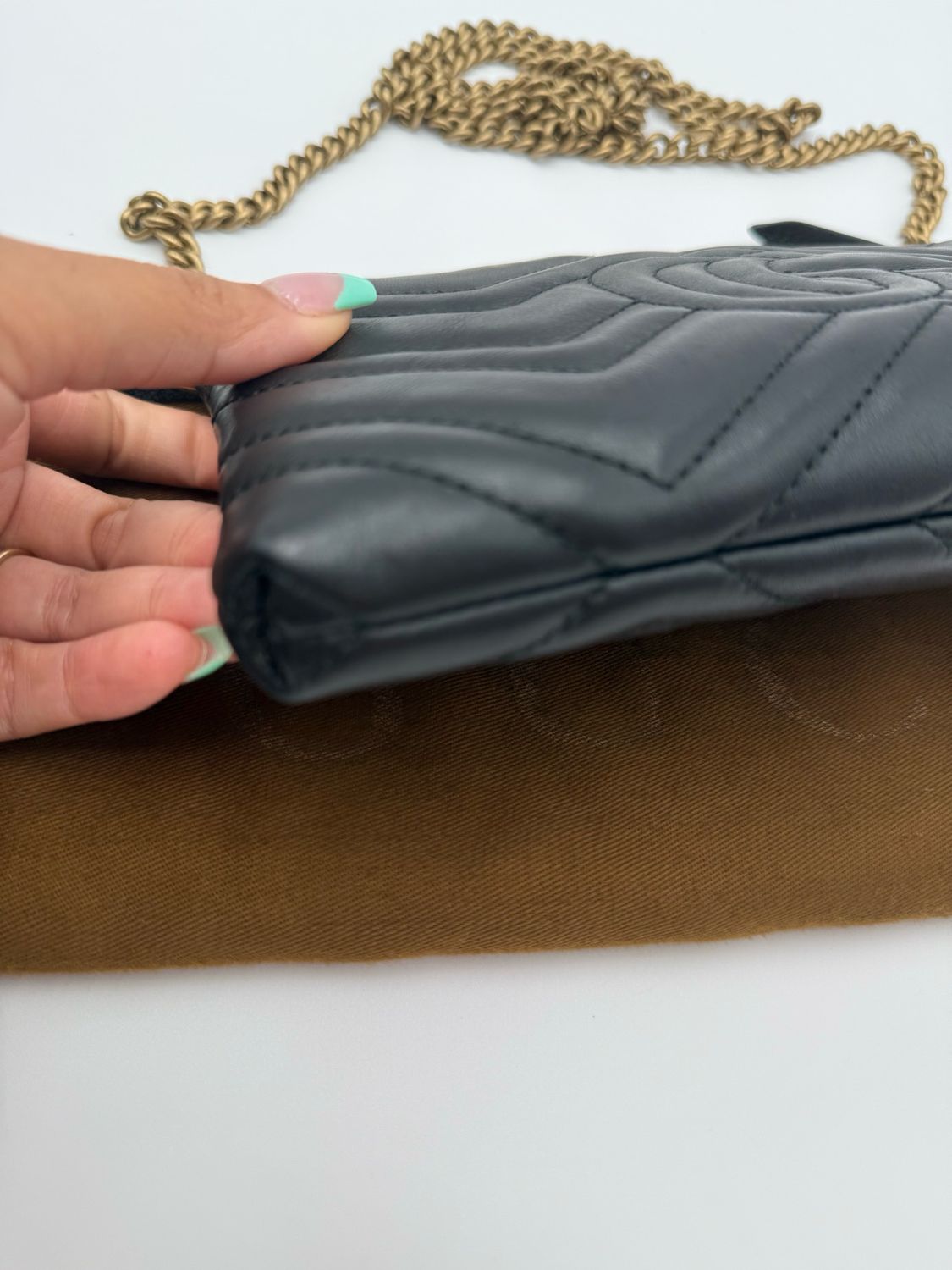 Gucci Marmont Wallet on Chain Matelasse Calfskin Crossbody Messenger