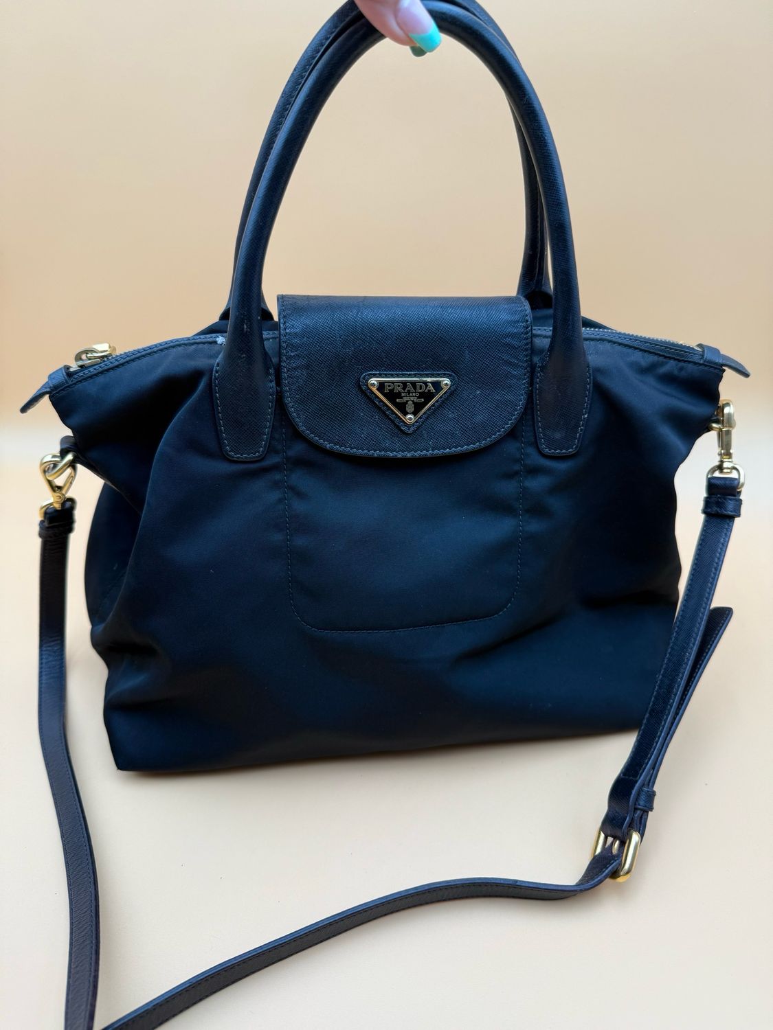 Prada Nylon Tessuto Saffiano Messenger Crossbody Sling