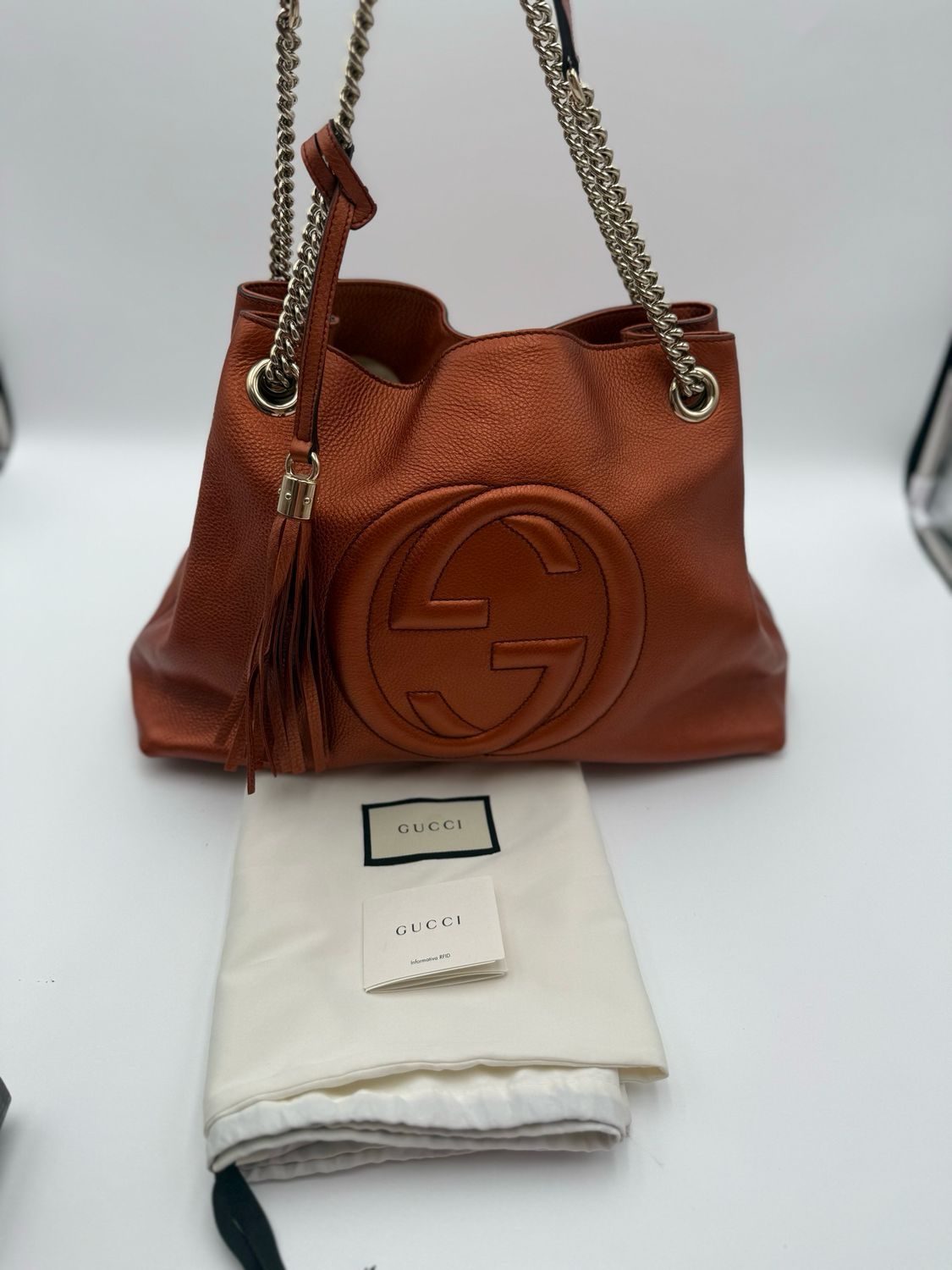 Gucci Soho Medium Pebbled Leather Tote